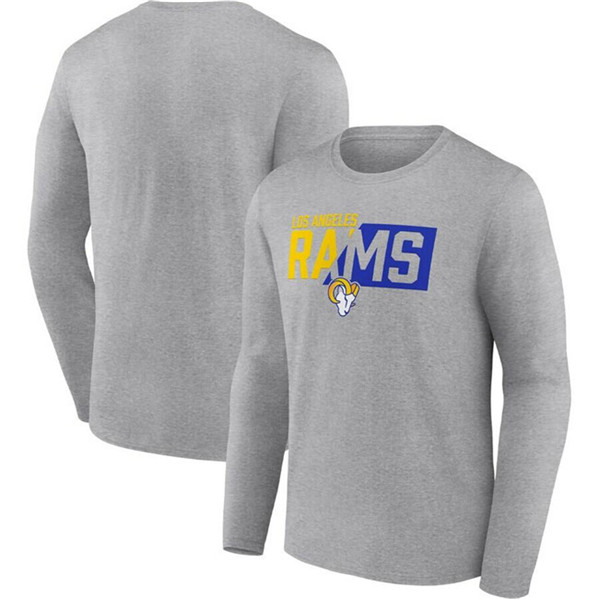 Men's Los Angeles Rams Gray One Two Long Sleeve T-Shirt